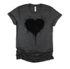 Black Heart Splatter Tshirt, Valentines Day Gift Shirt, Big Hearts Unisex T-Shirt XS-4XL