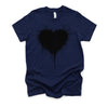 Black Heart Splatter Tshirt, Valentines Day Gift Shirt, Big Hearts Unisex T-Shirt XS-4XL