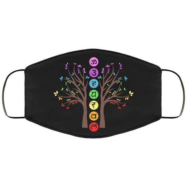 Chakra Tree Of Life Face Mask Adult & Kids Mask Yoga Meditation Healing Crystals NamasteFace Masks Anti Microbial