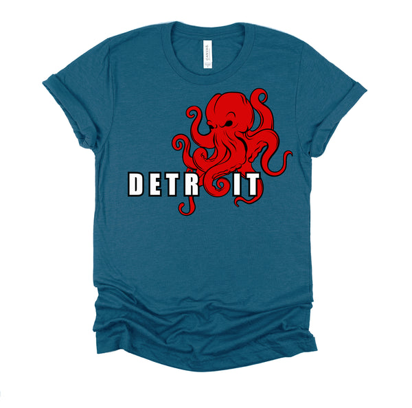 Detroit Michigan Octopus Kraken Downtown Motor City T-Shirt