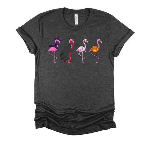 Pink Flamingo Halloween Costume Witch Vampire Mummy Jack T-Shirt