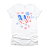 Fireworks 4th of July American Flag Patriotic Sparklers T-Shirt