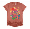 Peace Sign Colorful Flowers Hippie Retro 60s 70's T-Shirt