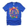 Peace Sign Colorful Flowers Hippie Retro 60s 70's T-Shirt