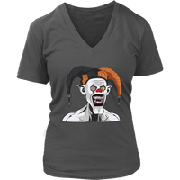 Killer Clown Halloween Tshirt - Monster Harlequin T-Shirt - Womens Plus Size Up To 4X