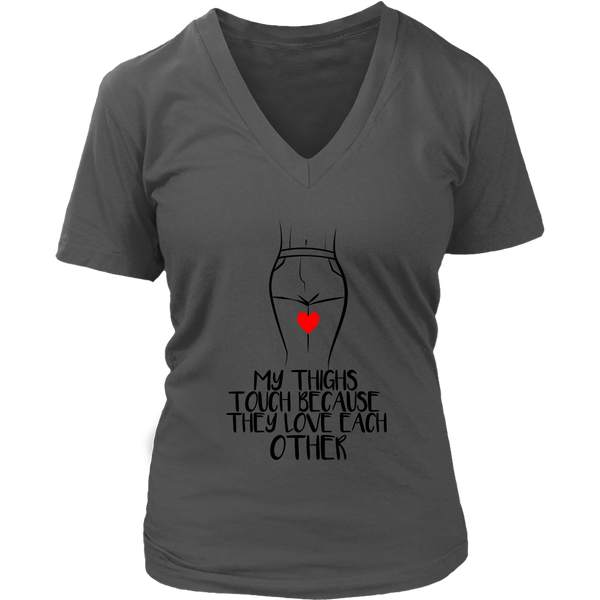 Funny Thigh Gap T-Shirt - Chubby Girl - Womens Novelty Tee - Plus Size Up To 4X