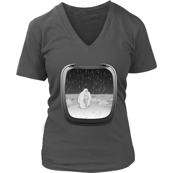 Airplane Window T-Shirt - Scary Gorilla - Vacation Travel Tee - Womens Plus Size up to 4X