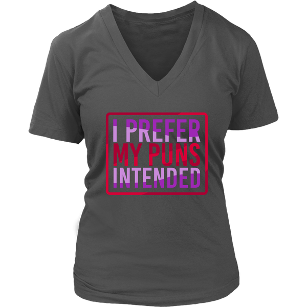 I Prefer My Puns Intended T-Shirt - Funny Shirt - Novelty T - Womens Plus Size Up To 4X