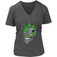 Punk Rock Halloween Skull Tshirt - Mohawk Spike Hair Tee - Womens Plus Size Up To 4X