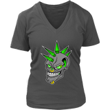 Punk Rock Halloween Skull Tshirt - Mohawk Spike Hair Tee - Womens Plus Size Up To 4X