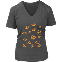 Jack O Lantern Pumpkin Tee - Evil Laugh Halloween Tshirt - Womens Plus Size Up To 4X