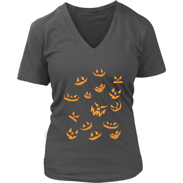 Jack O Lantern Pumpkin Tee - Evil Laugh Halloween Tshirt - Womens Plus Size Up To 4X