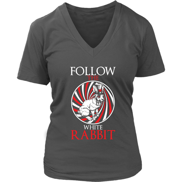 Follow the White Rabbit - Wonderland Animal T-Shirt - Womens Plus Size Up To 4X