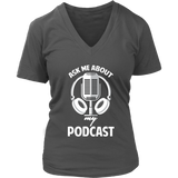 Ask Me About My Podcast Radio T-Shirt Podcasting Video Show - Womens Plus Size Up To 4X