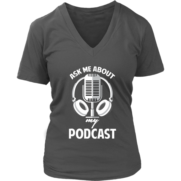 Ask Me About My Podcast Radio T-Shirt Podcasting Video Show - Womens Plus Size Up To 4X