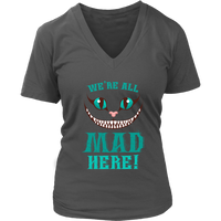 We're All Mad Here Smiling Cat T-Shirt - Cheshire Cats - Womens Plus Size Up To 4X