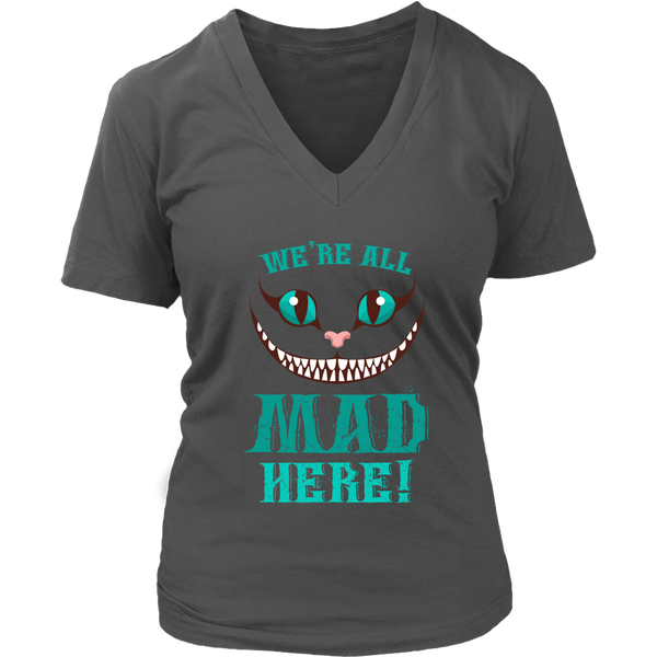 We're All Mad Here Smiling Cat T-Shirt - Cheshire Cats - Womens Plus Size Up To 4X