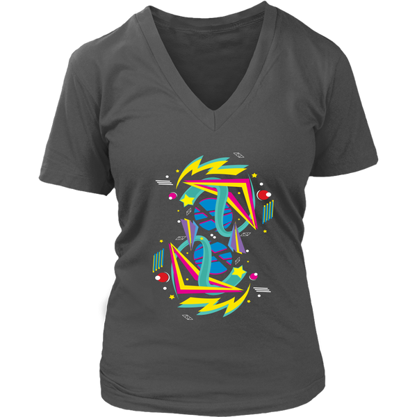 Back to the 80s Throwback Tshirt - Cool Geometric Abstract - Womens Plus Size Up To 4x