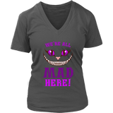 We're All Mad Here Grinning Cat T-Shirt - Funny Cats - Womens Plus Size Up To 4X