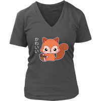 Kawaii Squirrel Gift Funny Animal Pride Love Squirrels V-Neck T-Shirt Womens Plus Size S-4XL