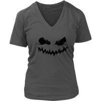 Evil Pumpkin Smile Tshirt - Creepy Jack O Lantern Tee - Womens Plus Size up to 4X