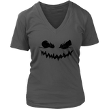 Evil Pumpkin Smile Tshirt - Creepy Jack O Lantern Tee - Womens Plus Size up to 4X