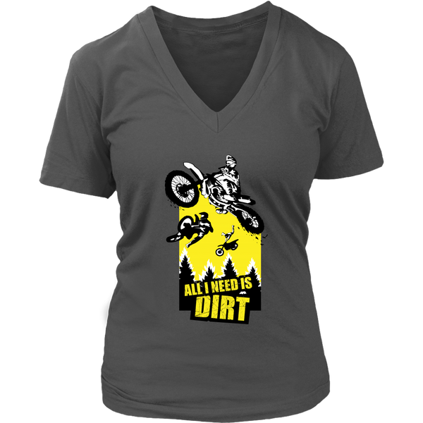 All I Need is Dirt Biking Tshirt - Motocross Bike Biker Race - Womens Plus Size Up To 4X