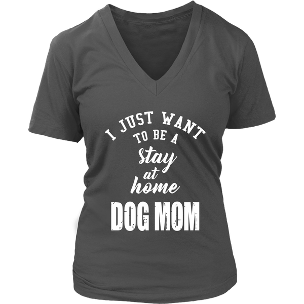 Dog Mom T-Shirt - Love Dogs Puppy Tshirt - Stay At Home -  Womens Plus Size Up To 4X