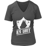 Canine Unit Tshirt - Police Dog Badge T-Shirt - K-9 Guard Dogs - Womens Plus Size Up To 4X