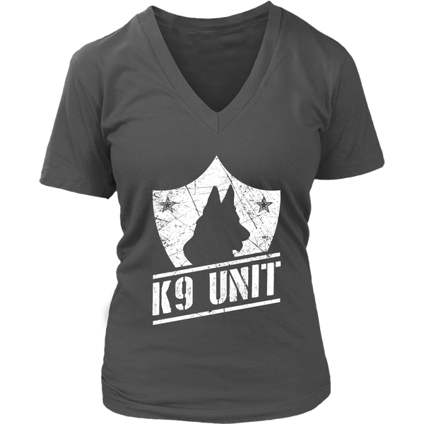 Canine Unit Tshirt - Police Dog Badge T-Shirt - K-9 Guard Dogs - Womens Plus Size Up To 4X