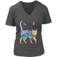 Abstract Cat T-Shirt - Colorful Art Tee - Artistic