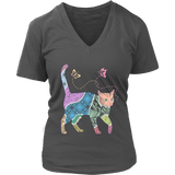 Abstract Cat T-Shirt - Colorful Art Tee - Artistic