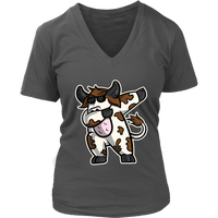 Dab Dance Pose Cow Tshirt - Funny Dairy Farmer T-Shirt - Womens Plus Size Up To 4X