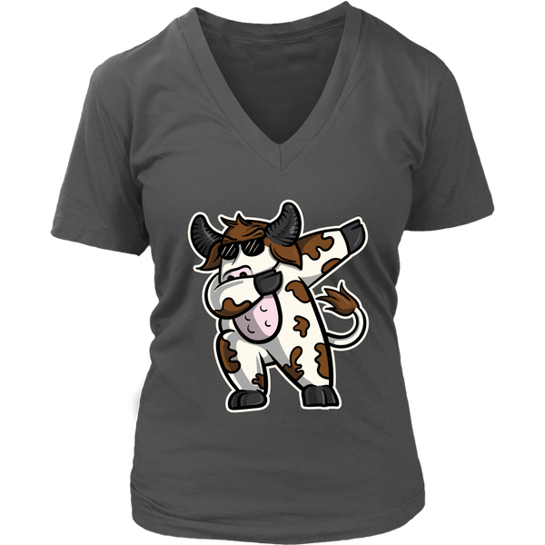 Dab Dance Pose Cow Tshirt - Funny Dairy Farmer T-Shirt - Womens Plus Size Up To 4X