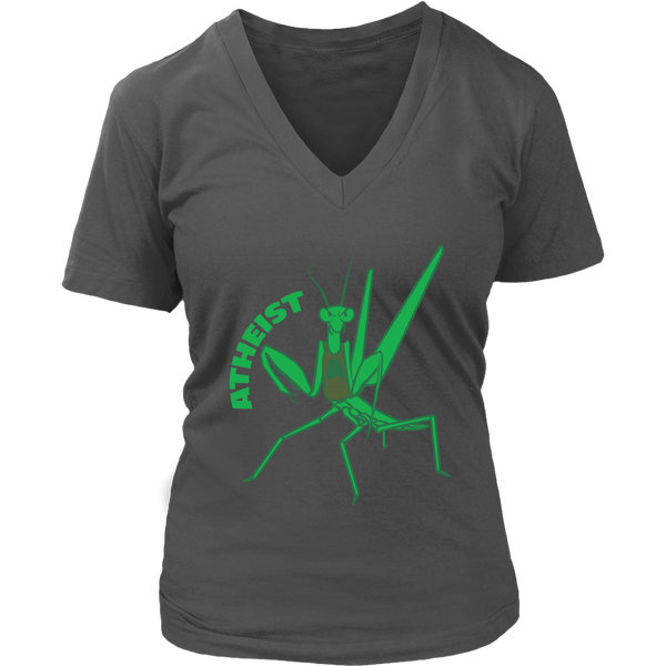 Atheist Praying Mantis Pun Tshirt - Atheism Humor Tee - Womens Plus Size Up To 4X