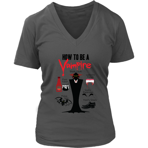 How To Be A Vampire T-Shirt - Halloween Costume Tee -  Womens Plus Size up to 4X