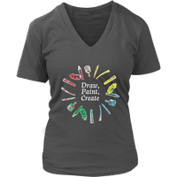 Artists Graphic T-Shirt - Draw Paint Create T Shirt -  Womens Plus Size Up To 4X