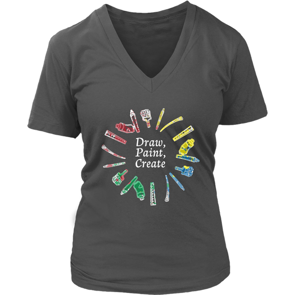 Artists Graphic T-Shirt - Draw Paint Create T Shirt -  Womens Plus Size Up To 4X