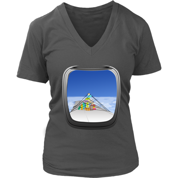 Airplane Window T-Shirt - Vacation Travel Luggage Tee - Womens Plus Size up to 4X