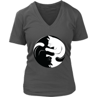 Cute Cat T-Shirt - Yin Yang Tshirt - Cats in a Ying Yang - Womens Plus Size Up To 4X