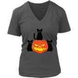 Spooky Black Cat T-Shirt - Halloween Pumpkin Tshirt - Womens Plus Size up to 4X