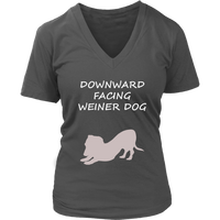 Yoga T-Shirt - Downward Facing Wiener Dog TShirt - Graphic T - Womens Plus Size Up To 4X