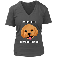 Friendly Dog Graphic Tshirt - Cute Dogs Make Friends Tee - Womens Plus Size Up To 4X