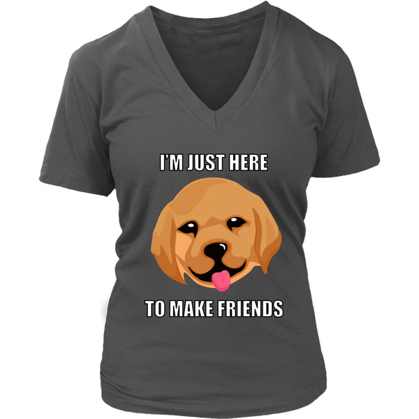 Friendly Dog Graphic Tshirt - Cute Dogs Make Friends Tee - Womens Plus Size Up To 4X