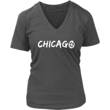 Chicago Illinois Peace Sign T-Shirt Retro Hippie Windy City Womens Plus Size