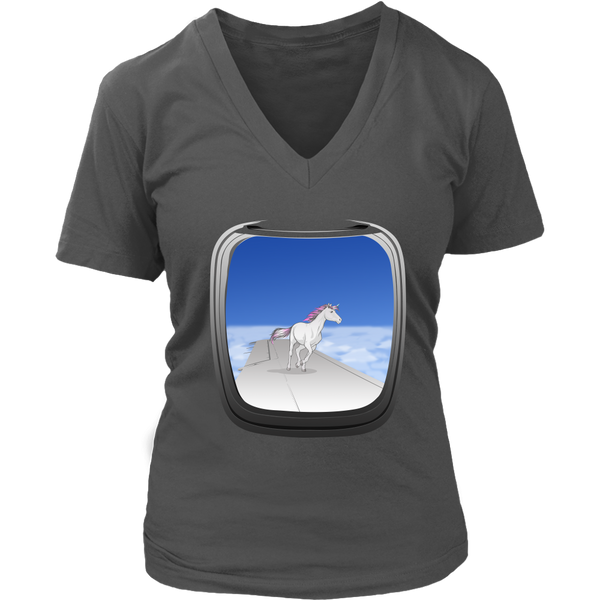 Airplane Window T-Shirt - Vacation Tee - Unicorn Tshirt - Womens Plus Size up to 4X