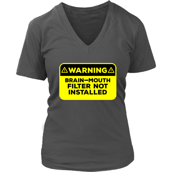 Brain Mouth Filter Funny Shirt - Womens Plus Size Up To 4X