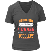 Funny Mom Workout T-Shirt - Mother with Toddlers Tee Shirt - Womens Plus Size Up To 4X