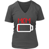 Lowbat Mom T-Shirt - Low Battery Mommy Tshirt - Motherhood - Womens Plus Size up to 4X