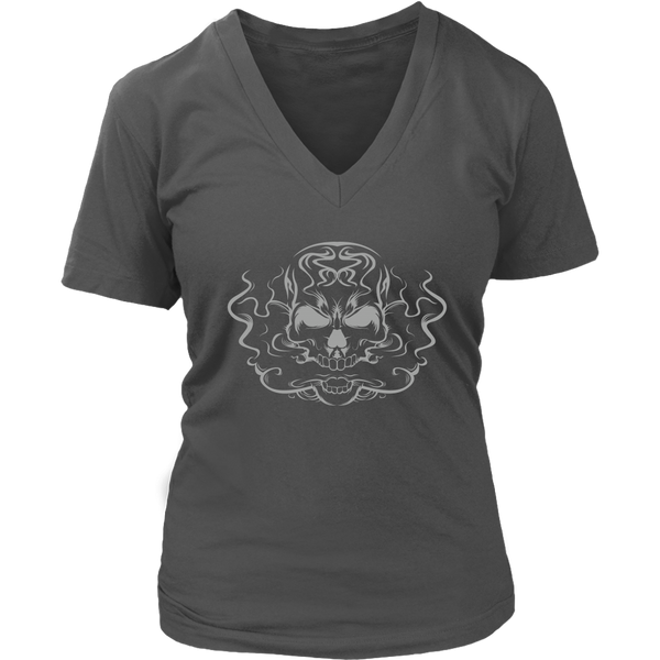 Smoking Skull T-Shirt - Spooky Halloween Tshirt - Womens Plus Size up to 4X